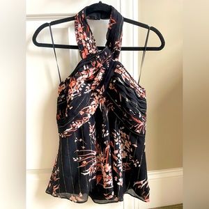 Joie halter black floral top!